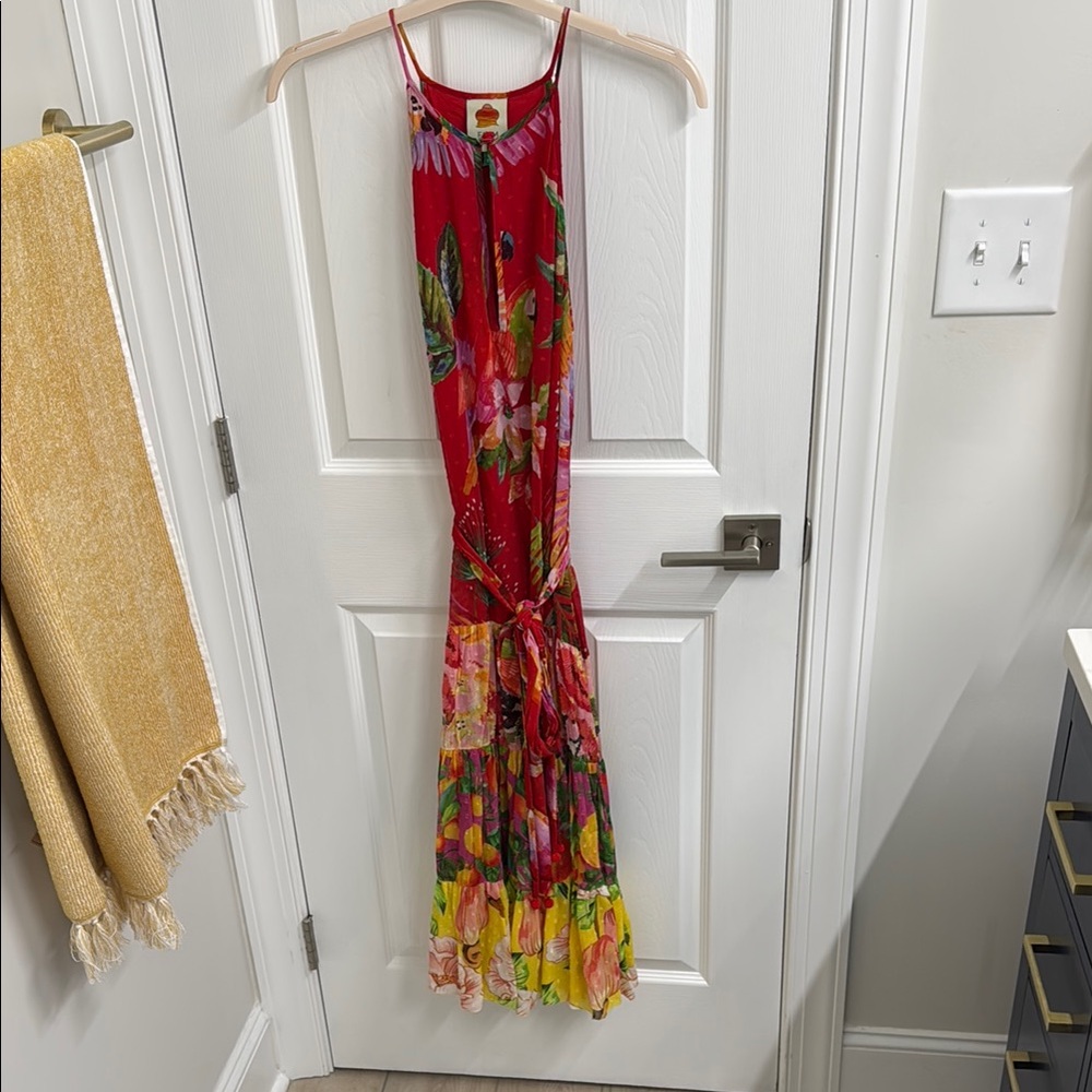 FARM Rio Red Floral Maxi Dress